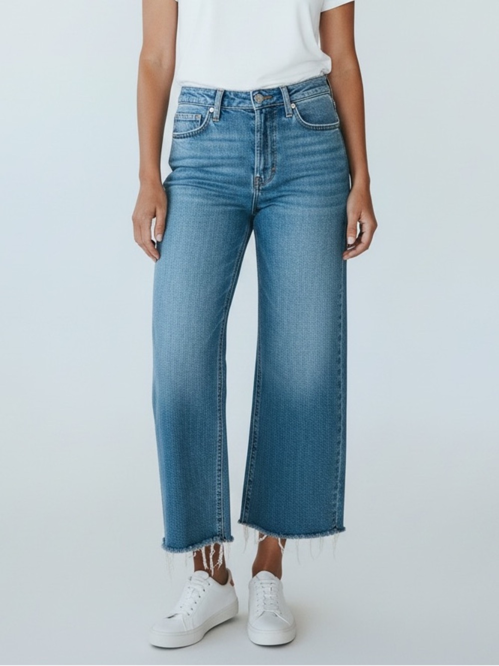 J. Crew Women’s Slim Wide Leg Medium Blue Wash Ankle Jeans